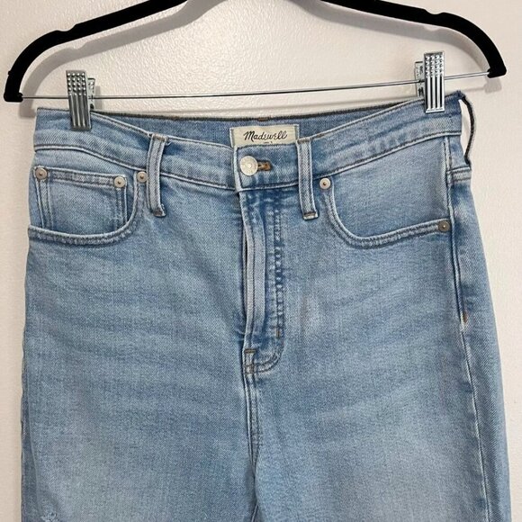 MADEWELL THE PERFECT VINTAGE JEANS DISTRESSED IN LIGHT WASH FRAY HEM - 26 - Picture 3 of 13